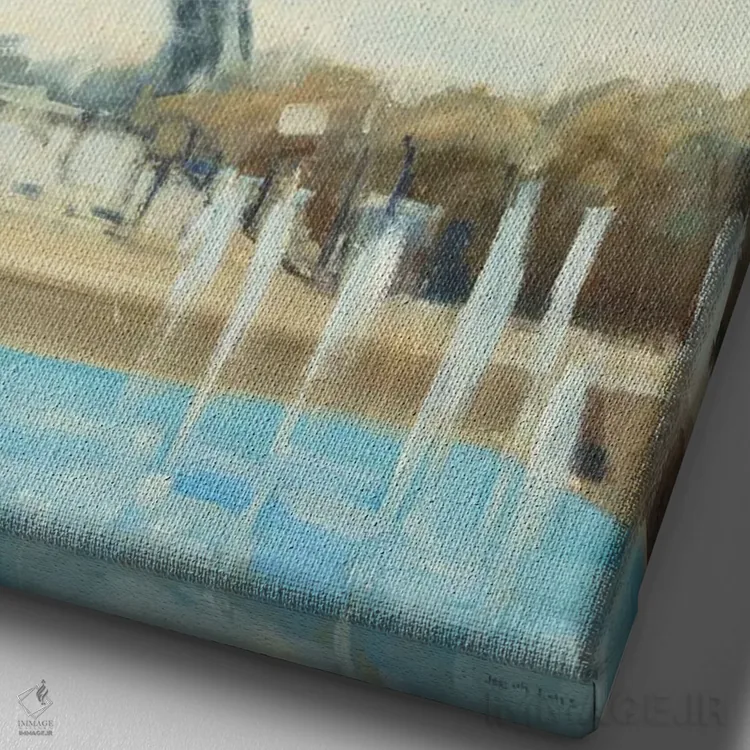 تابلو دکوراتیو برج ایفل اثر جوزف کیتس - نمای نزدیک بافت بوم