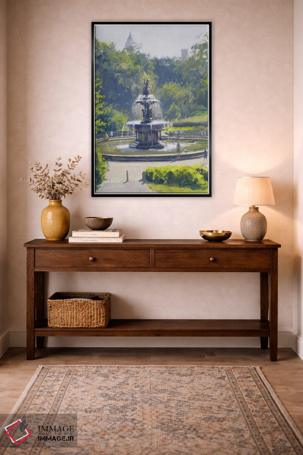 تابلو کلاسیک Central Park, 1996,فواره بتسدا، سنترال پارک، ۱۹۹۶ اثر جولیان بارو - D5B