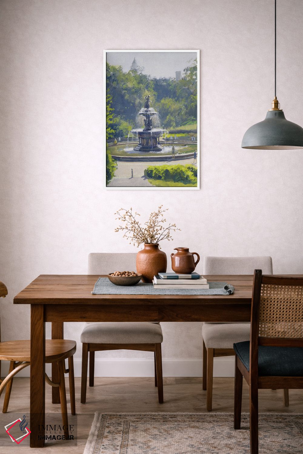 تابلو کلاسیک Central Park, 1996,فواره بتسدا، سنترال پارک، ۱۹۹۶ اثر جولیان بارو - D6W