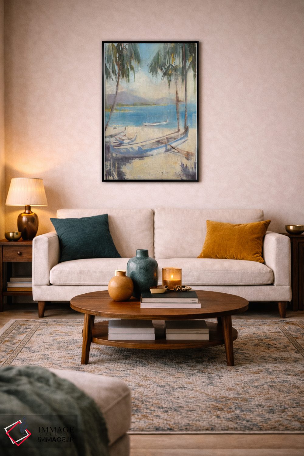 تابلو دکوراتیو نخل های ساحلی ۲ اثر جوزف کیتس - D5B