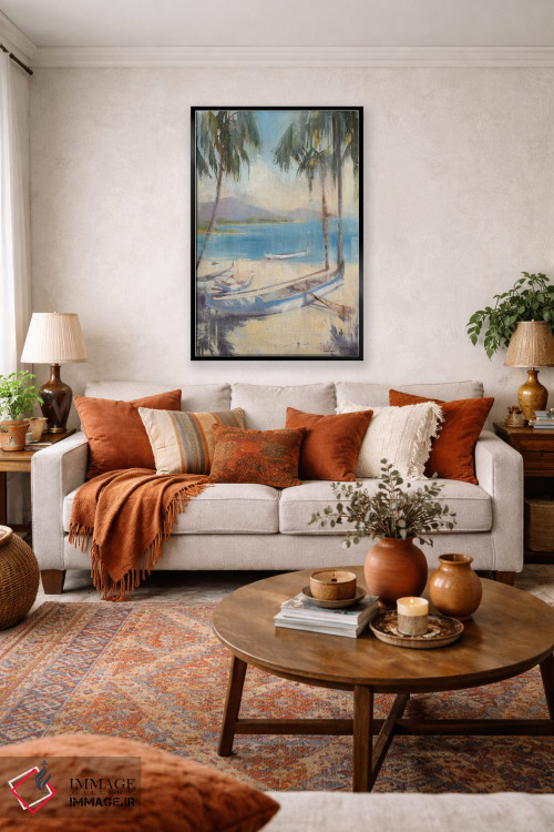 تابلو دکوراتیو نخل های ساحلی ۲ اثر جوزف کیتس - D4B