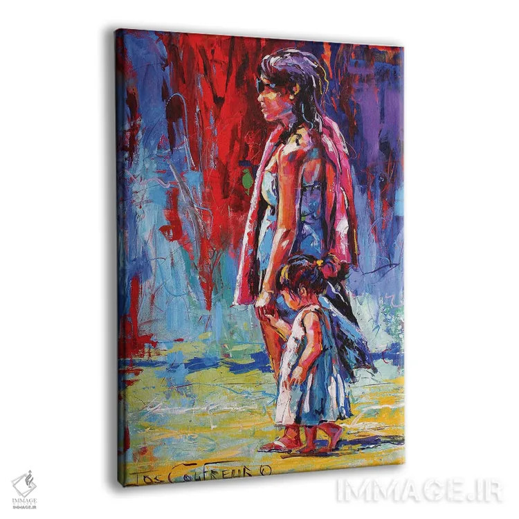 تابلو دکوراتیو قدم زنی در ساحل با مادر اثر ژوس کوفرر - نمای پرسپکتیو محصول