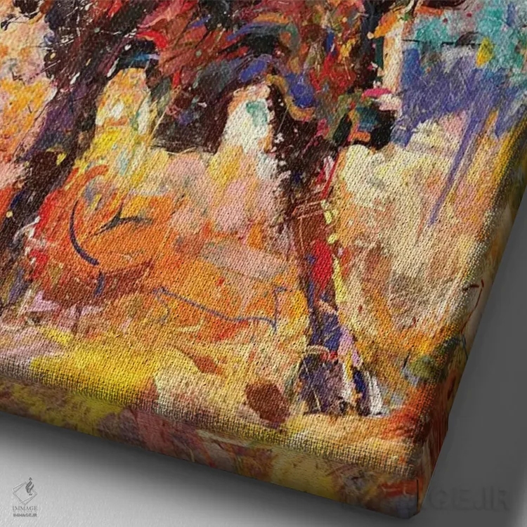 تابلو دکوراتیو هشت ثانیه اثر ژوس کوفرر - نمای نزدیک بافت بوم