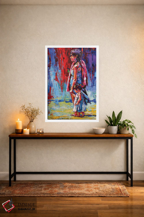 تابلو دکوراتیو قدم زنی در ساحل با مادر اثر ژوس کوفرر - D4W