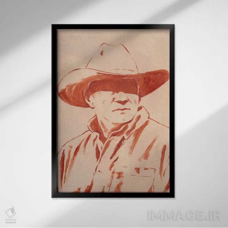 تابلو دکوراتیو مرد غربی III اثر جیکوب گرین - نمای قابدار مشکی