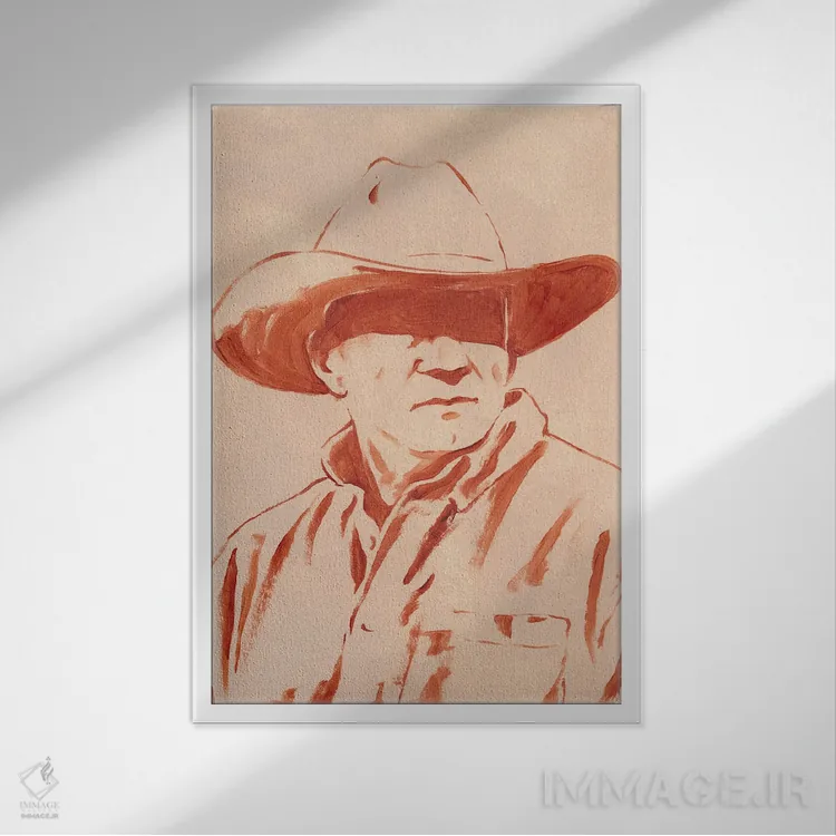 تابلو دکوراتیو مرد غربی III اثر جیکوب گرین - نمای قابدار سفید