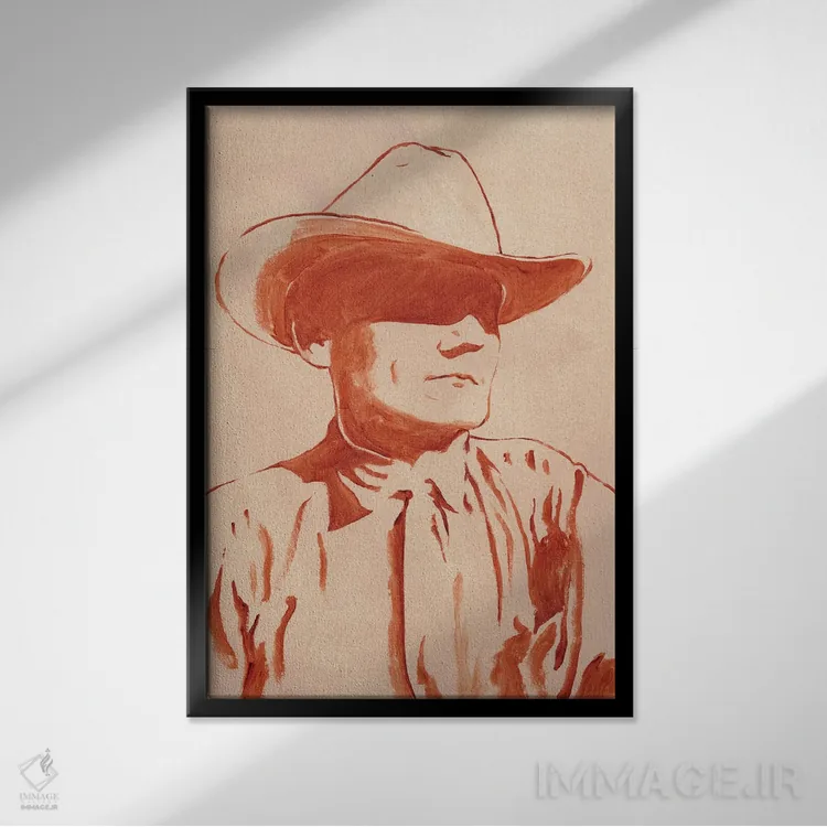 تابلو دکوراتیو مرد غربی I اثر جیکوب گرین - نمای قابدار مشکی