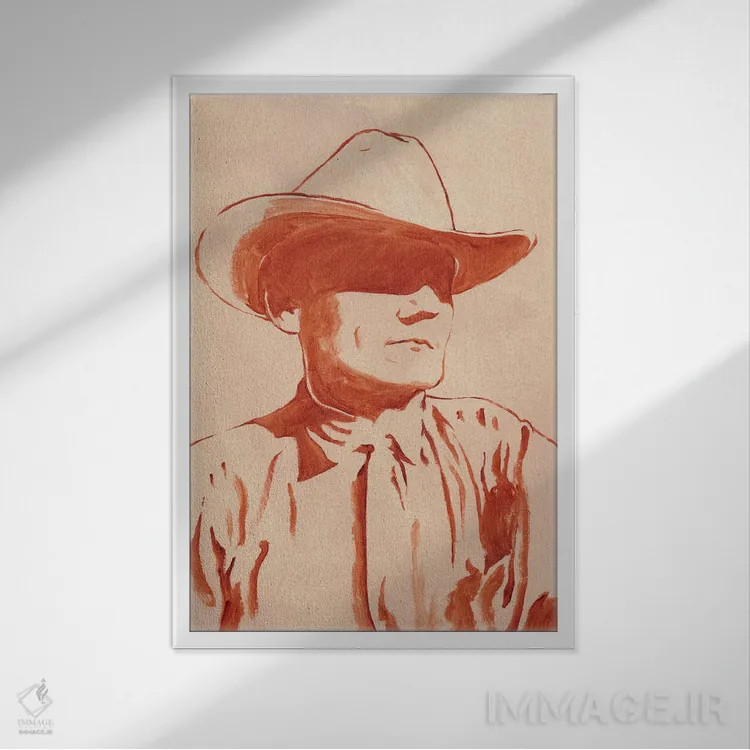 تابلو دکوراتیو مرد غربی I اثر جیکوب گرین - نمای قابدار سفید