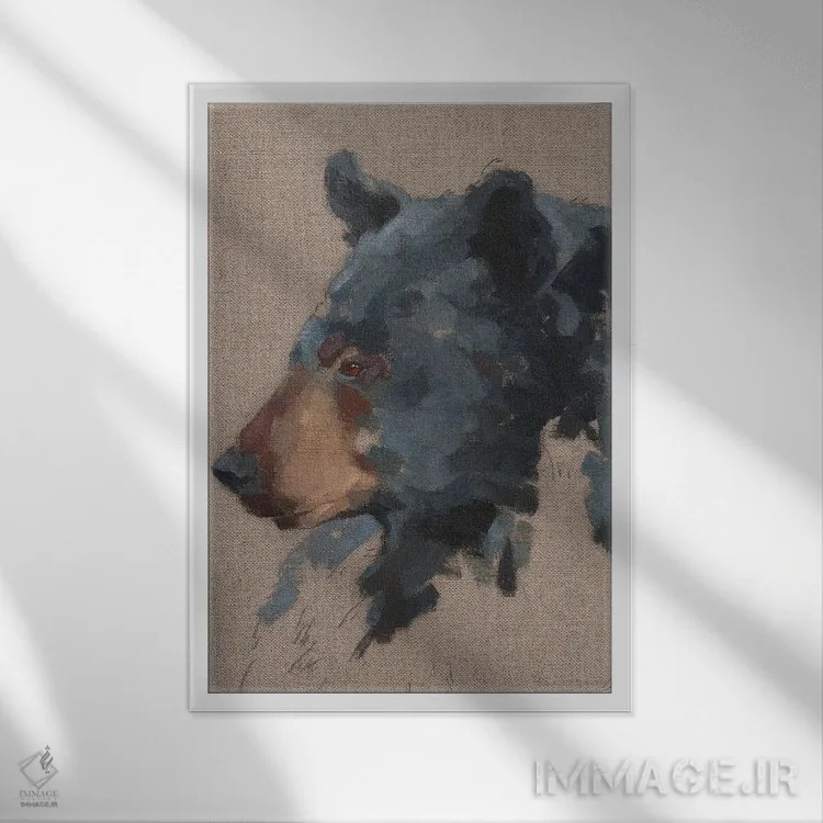 تابلو دکوراتیو خرس بزرگ IV اثر جیکوب گرین - نمای قابدار سفید