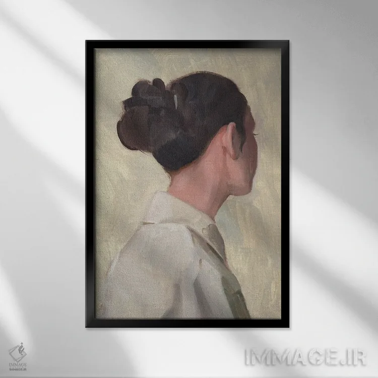تابلو دکوراتیو پرتره زنانه I اثر جیکوب گرین - نمای قابدار مشکی