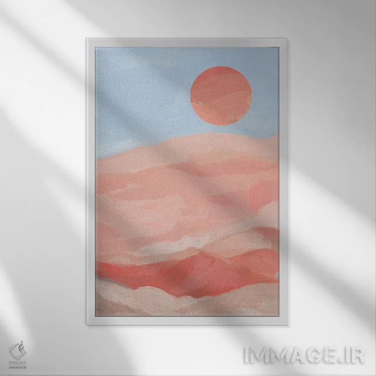 تابلو مینیمال خورشید تابستان I اثر جیکوب گرین - نمای قابدار سفید