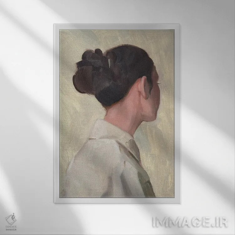 تابلو دکوراتیو پرتره زنانه I اثر جیکوب گرین - نمای قابدار سفید
