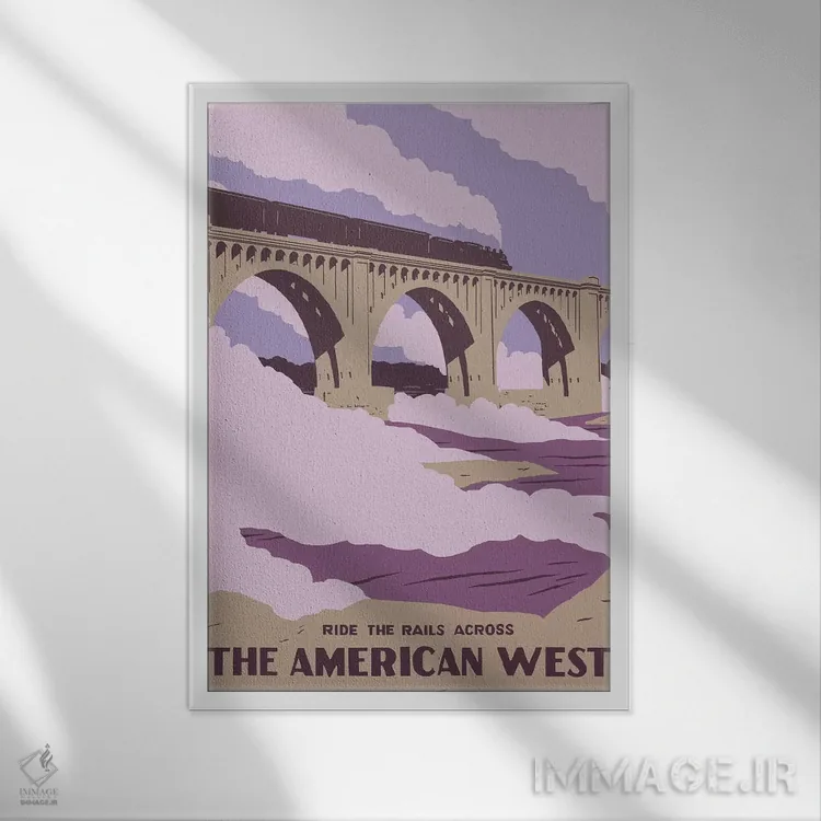 تابلو دکوراتیو جهانگرد آمریکایی IV اثر جیکوب گرین - نمای قابدار سفید