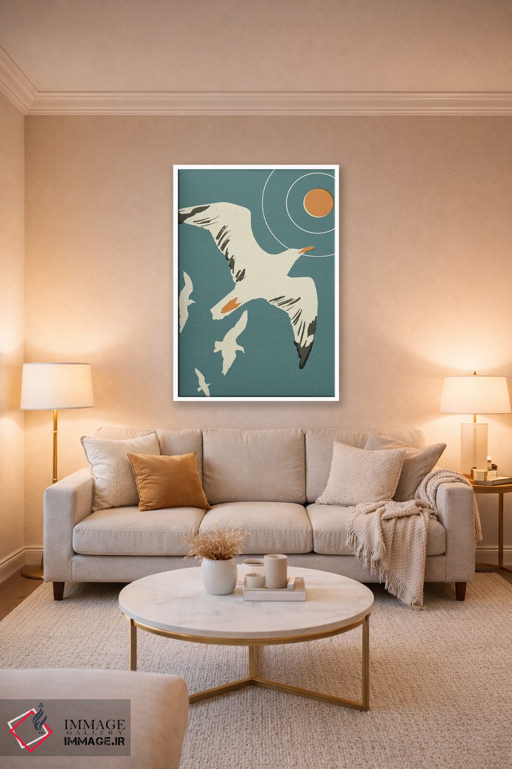 تابلو دکوراتیو چاپ برجسته مرغ دریایی II اثر جیکوب گرین - D3W