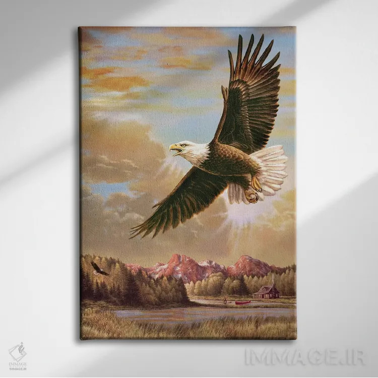 تابلو دکوراتیو در اوج - عقاب اثر گرگ جوردانو - نمای روبهرو روی دیوار