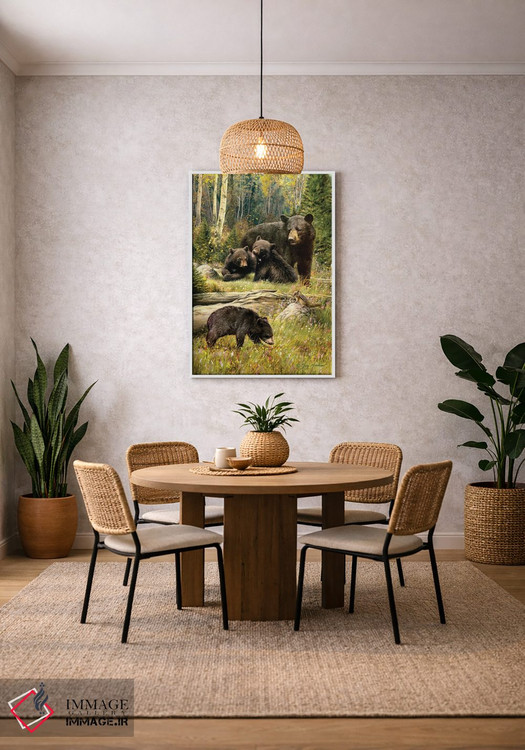 تابلو دکوراتیو خانواده خرس سیاه اثر گرگ جوردانو - D2W