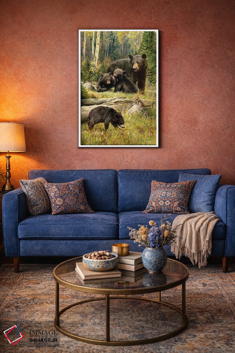 تابلو دکوراتیو خانواده خرس سیاه اثر گرگ جوردانو - D3W