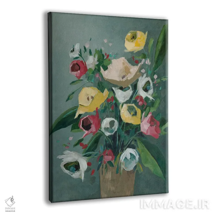 تابلو دکوراتیو گلدان آبی اثر جیکوب کیو - نمای پرسپکتیو محصول