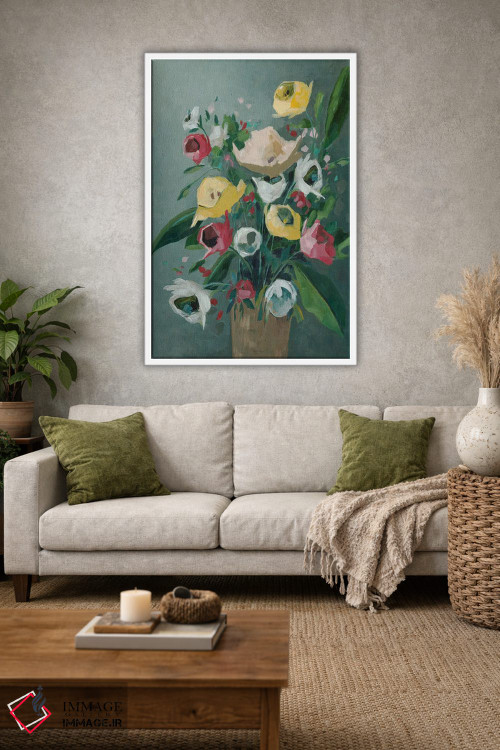 تابلو دکوراتیو گلدان آبی اثر جیکوب کیو - D1W