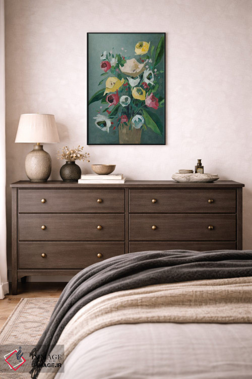 تابلو دکوراتیو گلدان آبی اثر جیکوب کیو - D4B