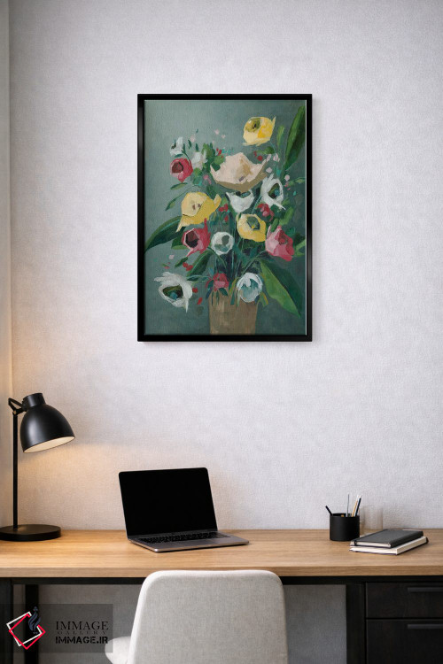 تابلو دکوراتیو گلدان آبی اثر جیکوب کیو - D2B