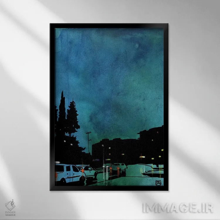 تابلو دکوراتیو ماشین ها I اثر جوزپه کریستیانو - نمای قابدار مشکی