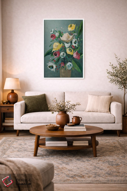 تابلو دکوراتیو گلدان آبی اثر جیکوب کیو - D3W