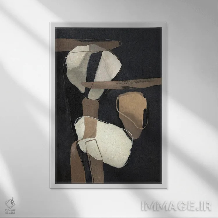 تابلو انتزاعی همه به هم پیوسته اثر جیکوب کیو - نمای قابدار سفید