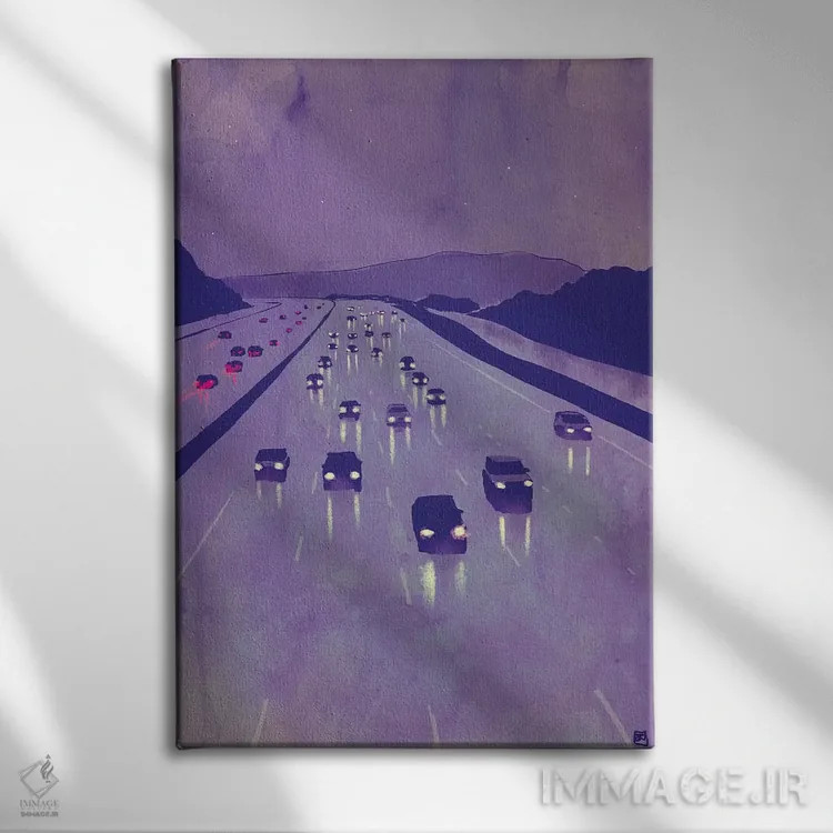 تابلو دکوراتیو منظره شب I اثر جوزپه کریستیانو - نمای روبهرو روی دیوار