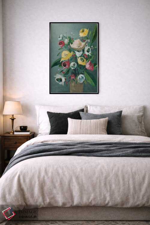 تابلو دکوراتیو گلدان آبی اثر جیکوب کیو - D6B