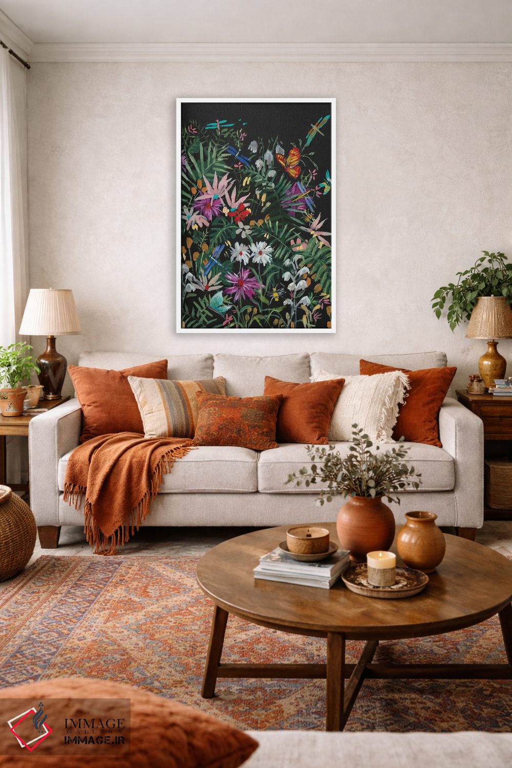 تابلو دکوراتیو گل های وحشی نیمه شب اثر جیکوب کیو - D2W