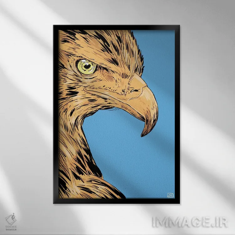 تابلو دکوراتیو عقاب اثر جوزپه کریستیانو - نمای قابدار مشکی