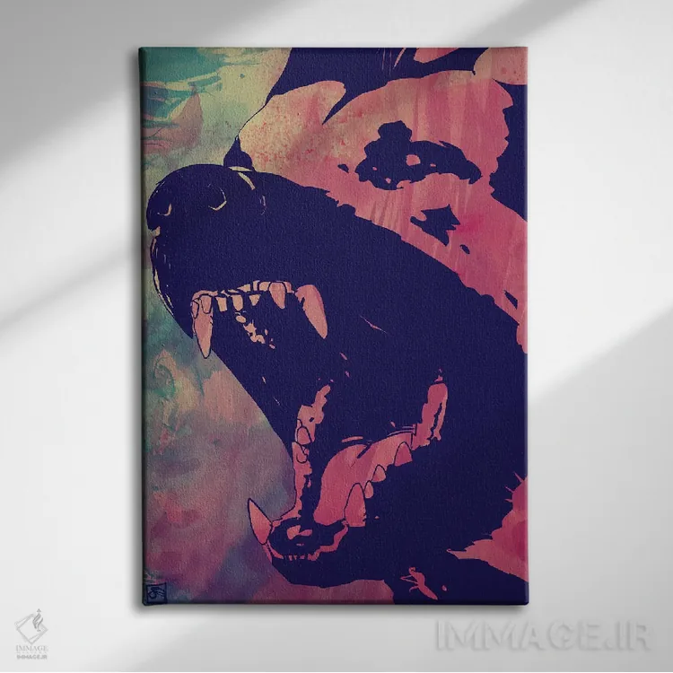 تابلو دکوراتیو سگ اثر جوزپه کریستیانو - نمای روبهرو روی دیوار