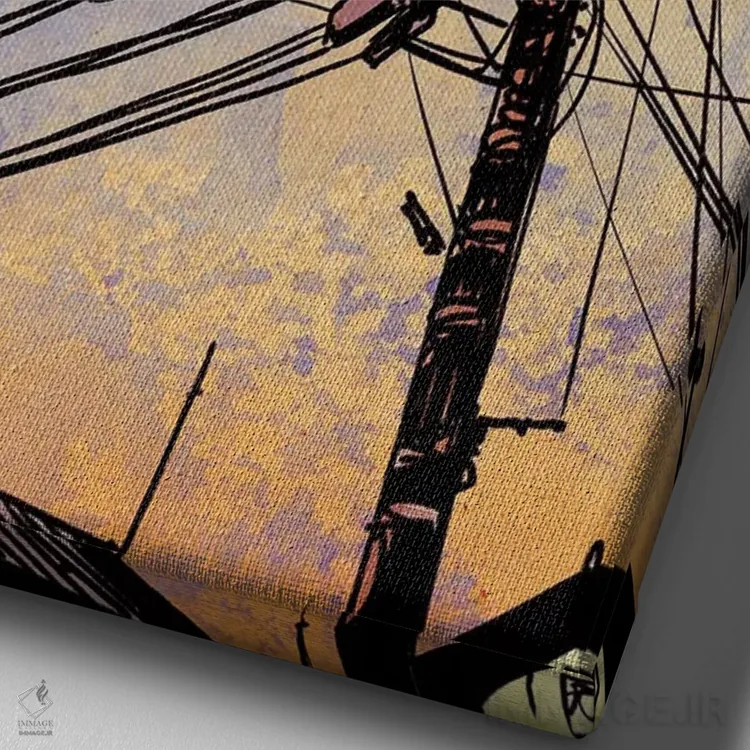 تابلو دکوراتیو سیم ها II اثر جوزپه کریستیانو - نمای نزدیک بافت بوم