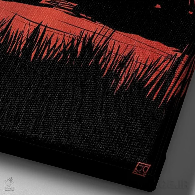 تابلو دکوراتیو جاده دره اثر جوزپه کریستیانو - نمای نزدیک بافت بوم