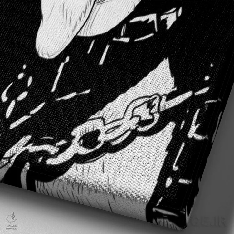 تابلو دکوراتیو جین سیمونز اثر جوزپه کریستیانو - نمای نزدیک بافت بوم