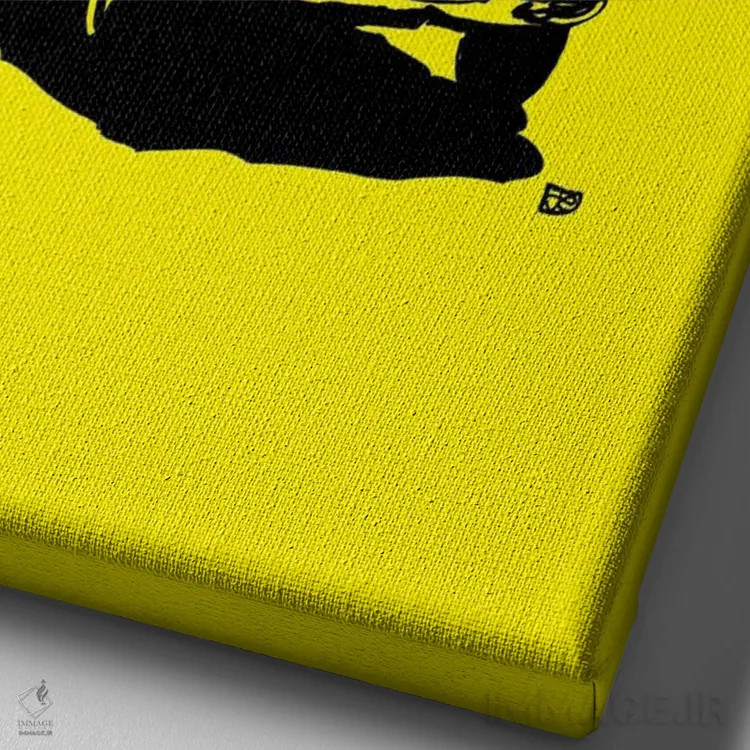 تابلو مینیمال فیات ۵۰۰ زردرنگ اثر جوزپه کریستیانو - نمای نزدیک بافت بوم