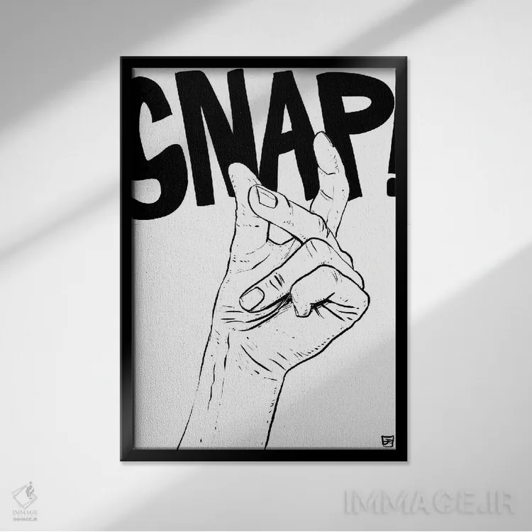 تابلو دکوراتیو ضربه! اثر جوزپه کریستیانو - نمای قابدار مشکی