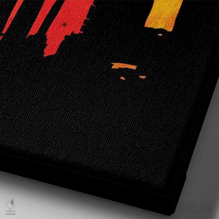 تابلو مینیمال کلبه در جنگل اثر جوزپه کریستیانو - نمای نزدیک بافت بوم