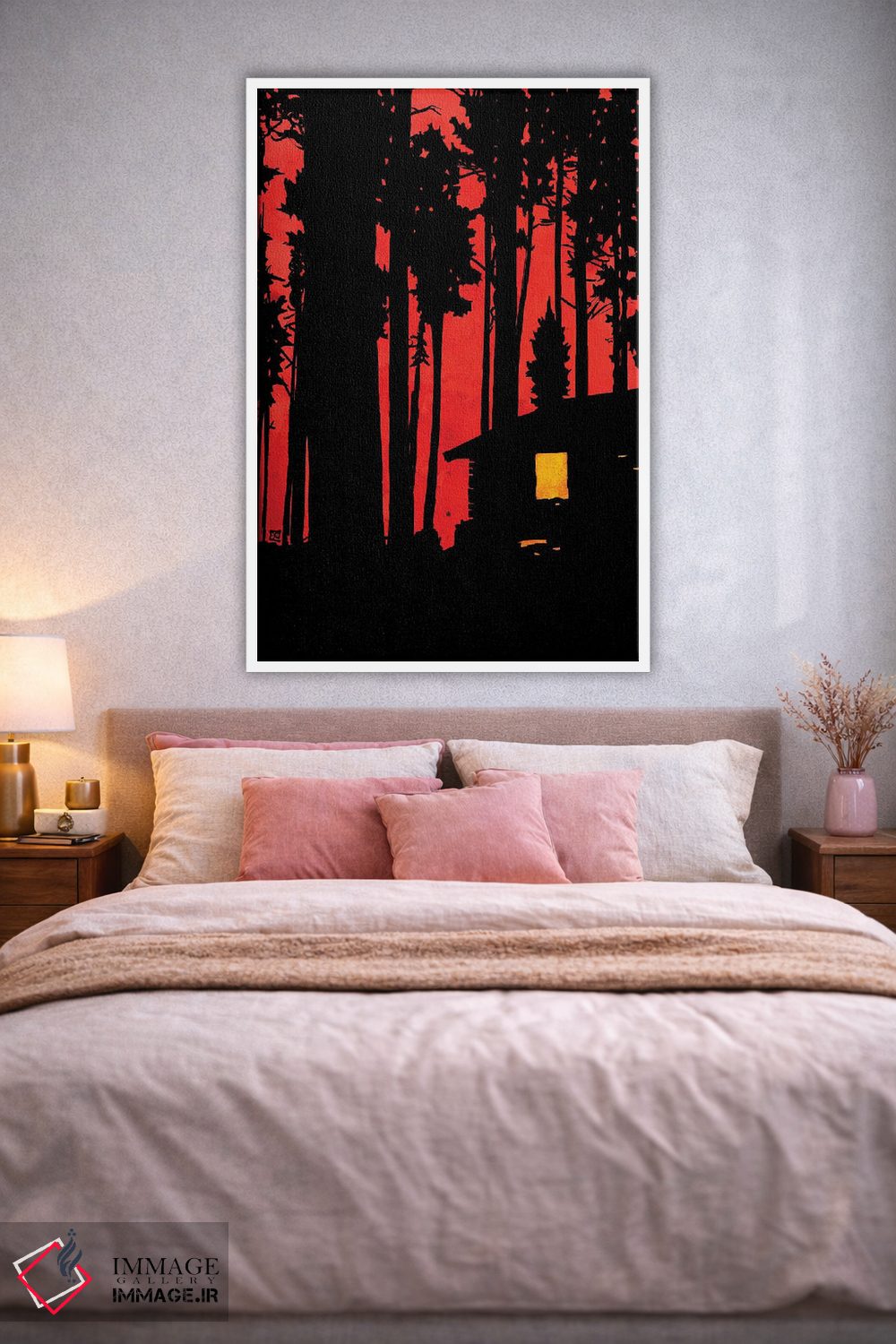 تابلو مینیمال کلبه در جنگل اثر جوزپه کریستیانو - D1W