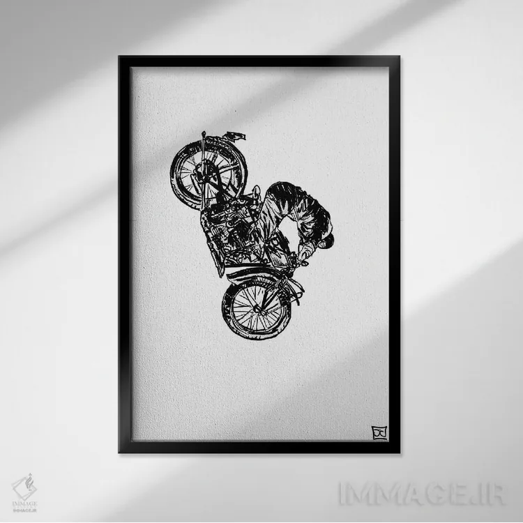 تابلو مینیمال حرکت نمایشی اثر جوزپه کریستیانو - نمای قابدار مشکی