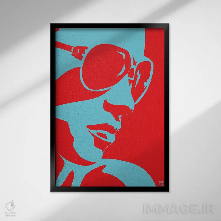 تابلو مینیمال شب های نئونی ۱۰ اثر جوزپه کریستیانو - نمای قابدار مشکی