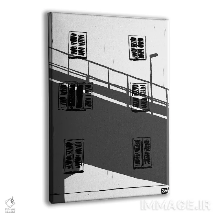 تابلو مینیمال سایه روی ساختمان اثر جوزپه کریستیانو - نمای پرسپکتیو محصول