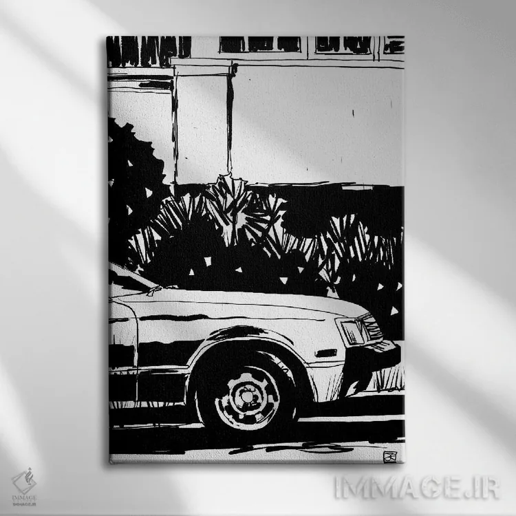 تابلو مینیمال پارک شده اثر جوزپه کریستیانو - نمای روبهرو روی دیوار