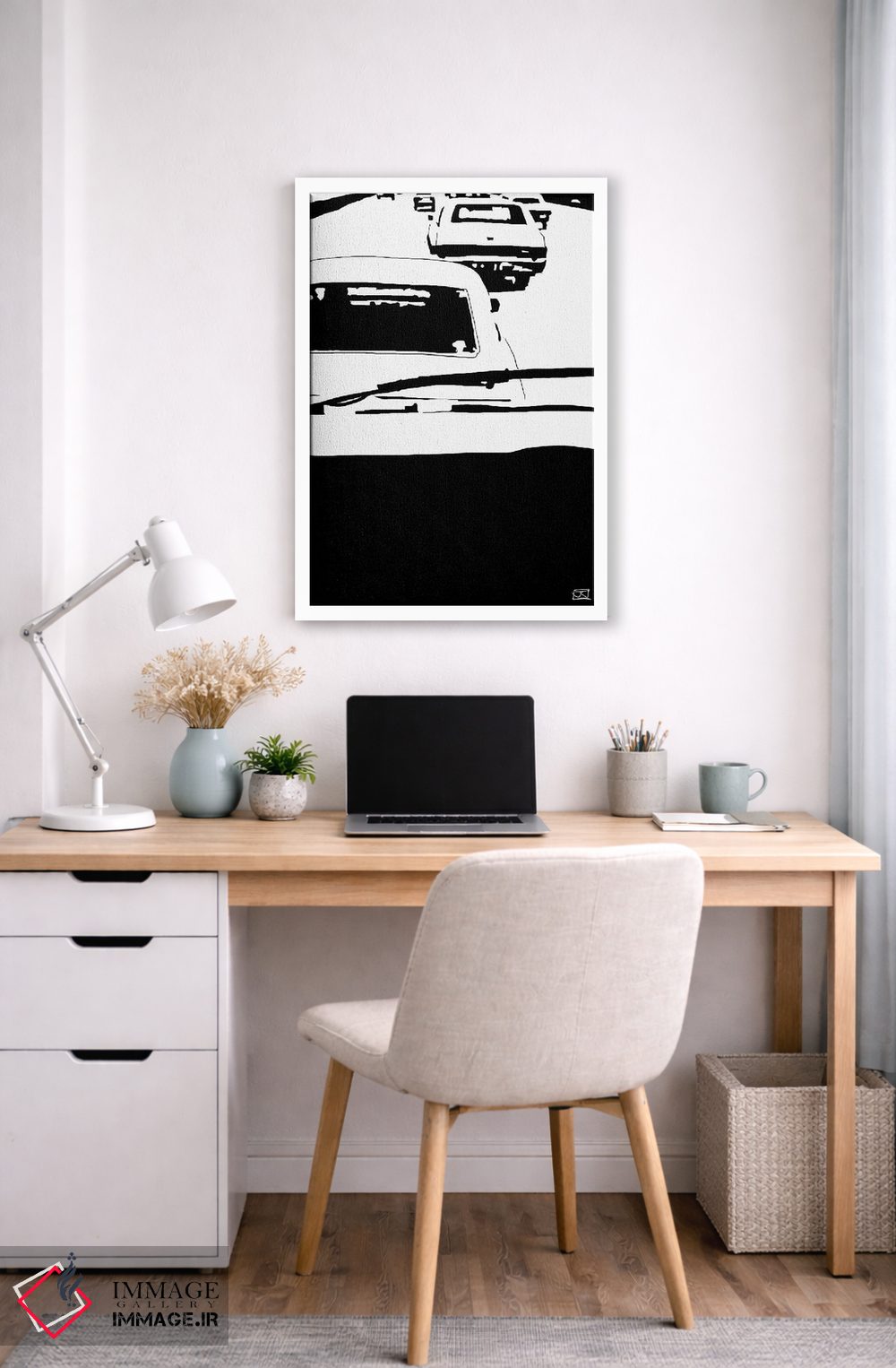 تابلو مینیمال ماشین های کلاسیک ۲ اثر جوزپه کریستیانو - D4W