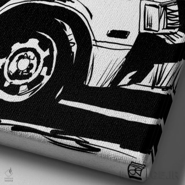 تابلو مینیمال پارک شده اثر جوزپه کریستیانو - نمای نزدیک بافت بوم