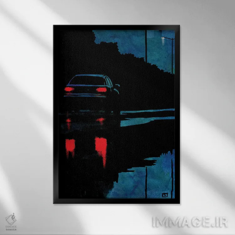 تابلو مینیمال انتظار ۴ اثر جوزپه کریستیانو - نمای قابدار مشکی