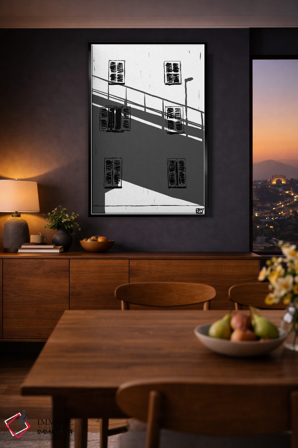 تابلو مینیمال سایه روی ساختمان اثر جوزپه کریستیانو - D2B