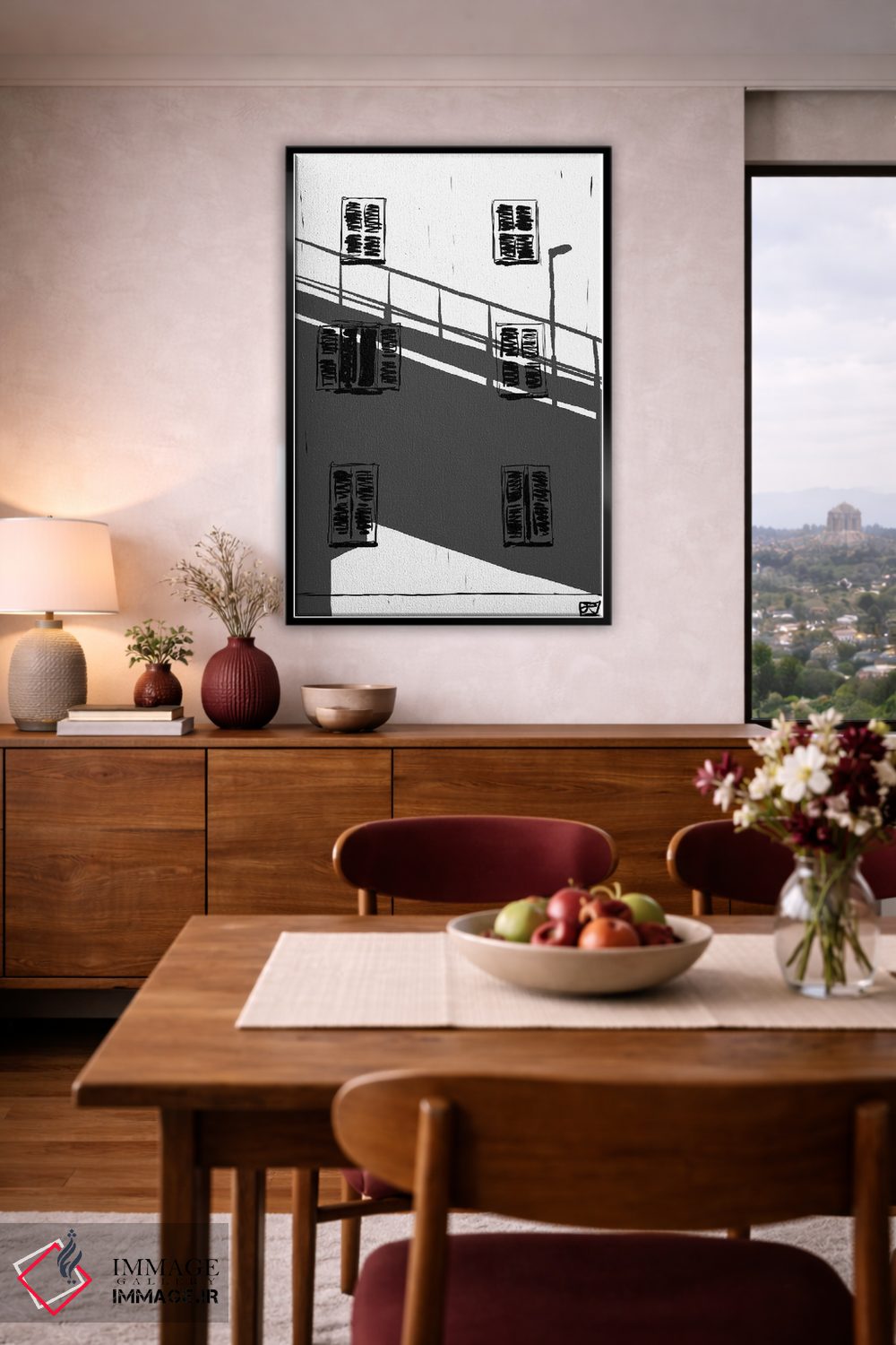 تابلو مینیمال سایه روی ساختمان اثر جوزپه کریستیانو - D3B