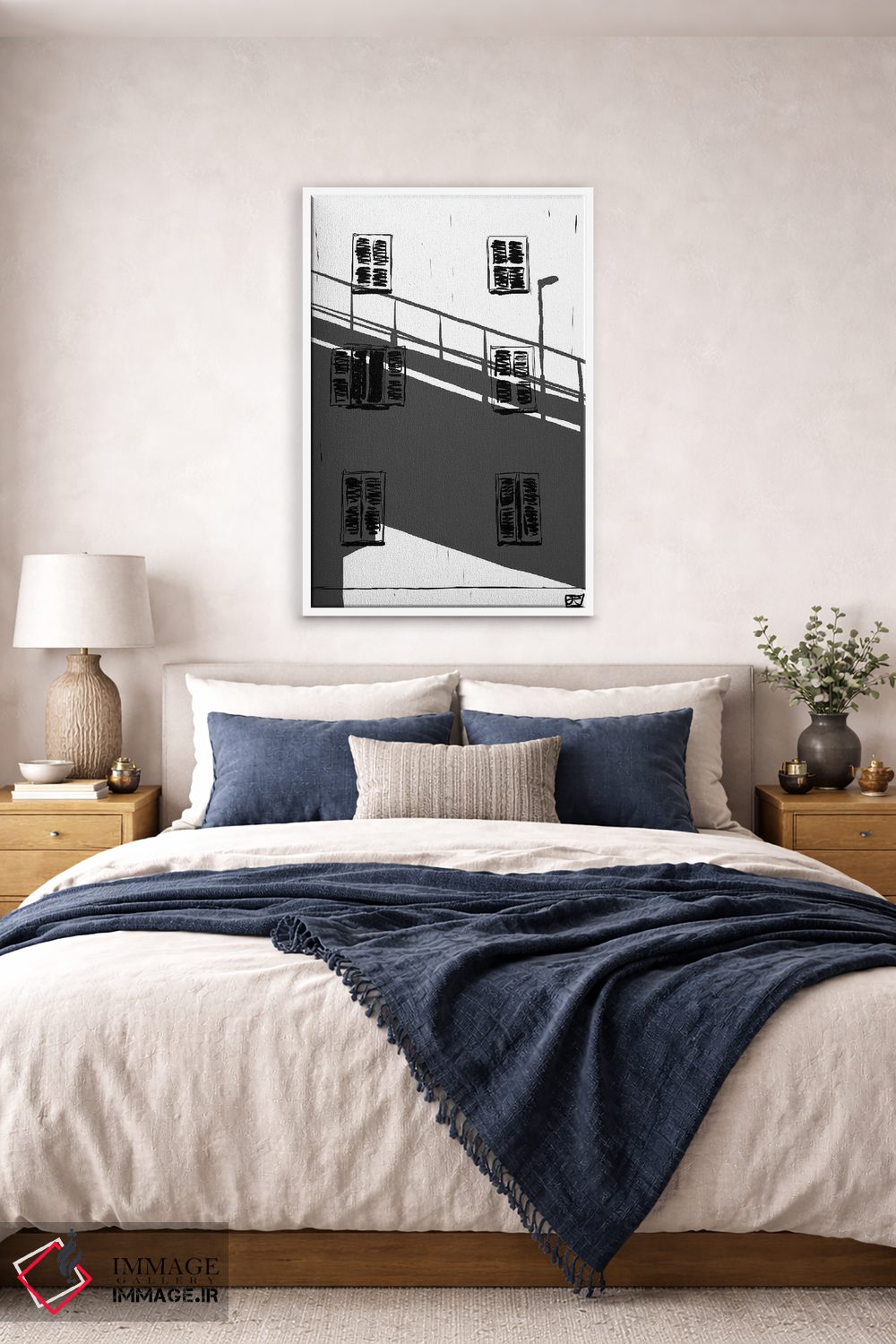 تابلو مینیمال سایه روی ساختمان اثر جوزپه کریستیانو - D5W